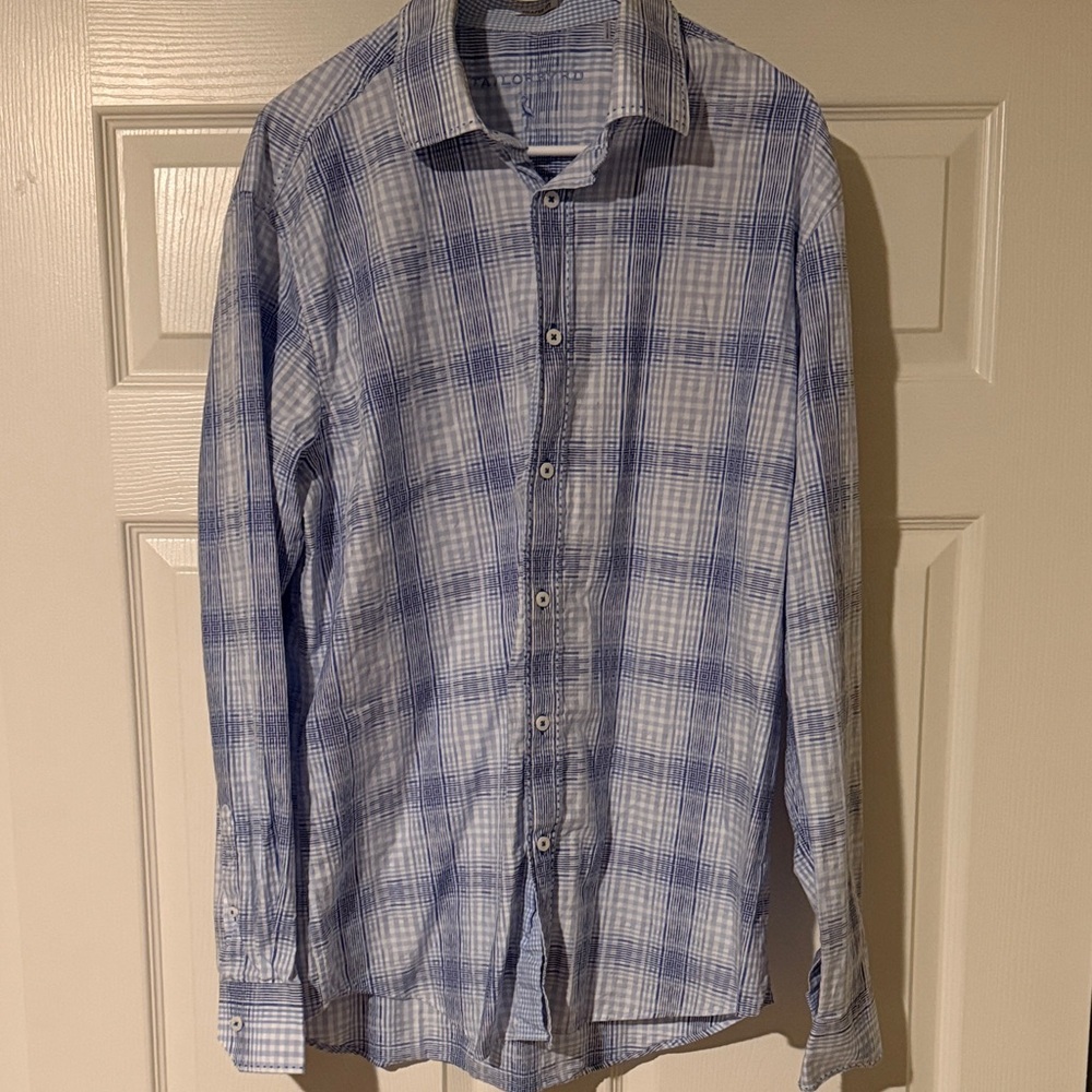 Tailorbyrd Blue Plaid Men's Casual Shirt